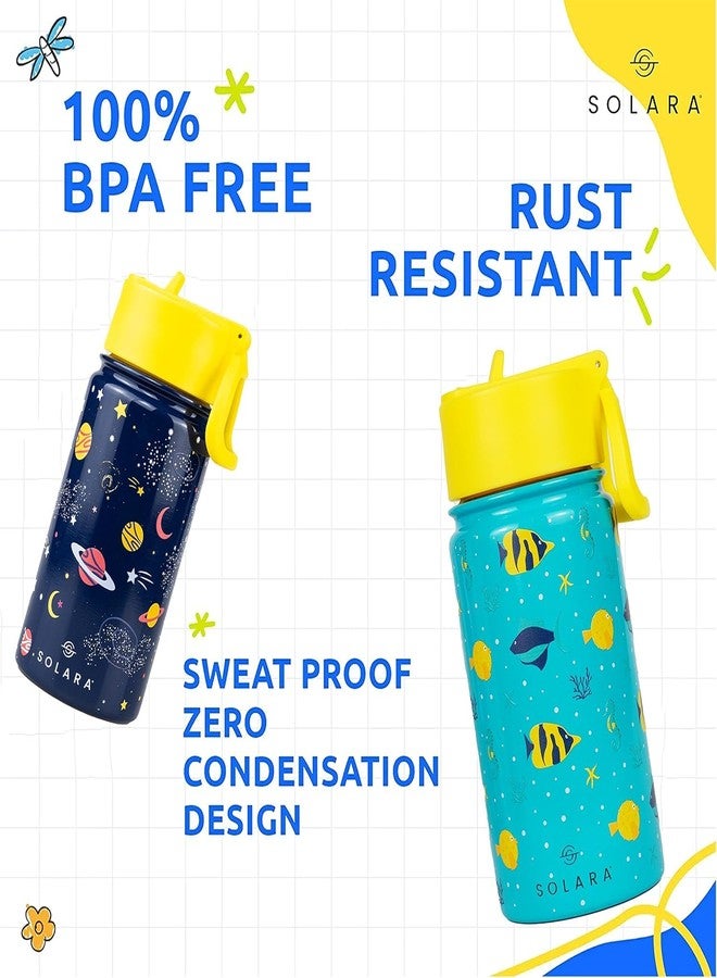 SOLARA Amazi Kids Insulated Water Bottle for Kids 450ml, Kids Water Bottle, Sipper Bottle for Kids, Thermosteel Kids Bottles, Stainless Steel Water Bottles for Kids, Straw Bottle for Kids, Fish - Image 4